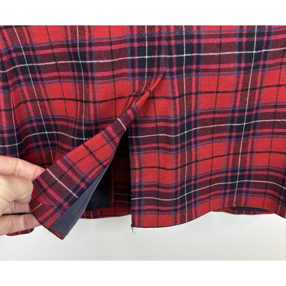 BODEN Red Plaid Wool Blend Blazer US 16 Tartan Button Long Sleeve Lined Preppy - Picture 11 of 16